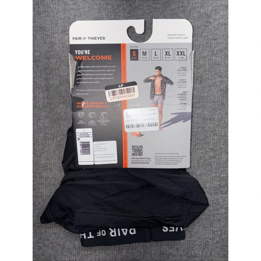 One Pair Size Small Super‎ Fit Pair Of Thieves Black Boxer Briefs